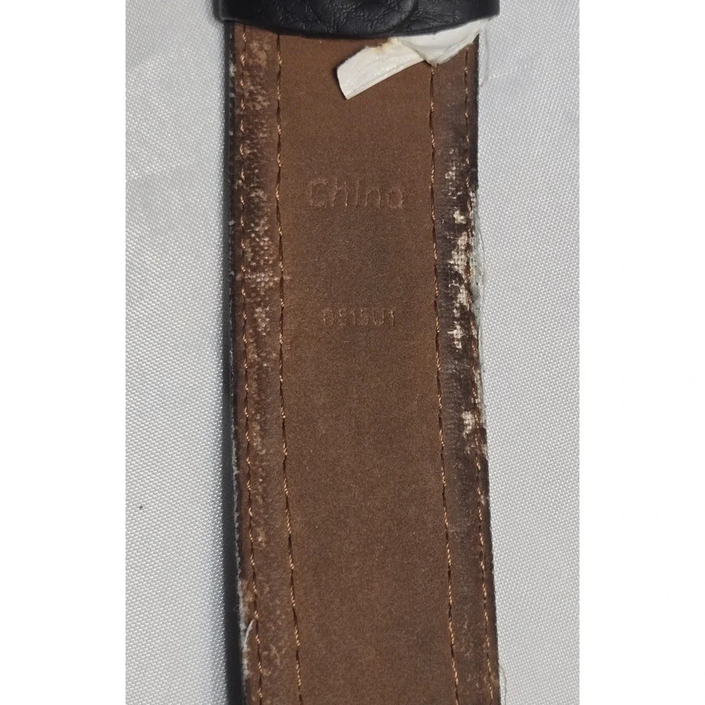 Nike G-Flex Genuine Leather Black Mens Belt Size 40 Silver Tone Buckle See Pics